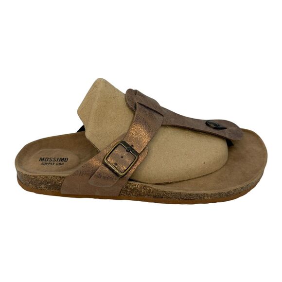 Mossimo Supply Co Knotted Flat Suede Beige Tan Brown Sandal Size 10 - Picture 3 of 5